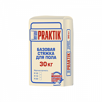 Стяжка цементная Praktik М200, для пола, толщина слоя 6-80мм, 30кг /Bergauf /Бергауф (48)