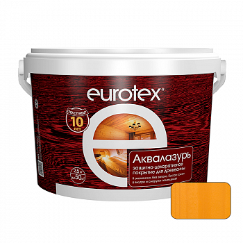 Защитно-декоративное покрытие Калужница  2,5кг Аквалазурь /EUROTEX (4)
