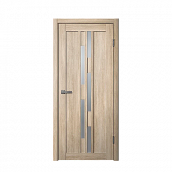 Дверное полотно (600*2000) ПВХ, ясень латте, матовое стекло /Флайдорс (FlyDoors) 232 (Образец)