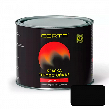 Эмаль термостойкая 0,4кг 1200 град. черная, матовая RAL 9004 /Certa CPR00037 (12/1)