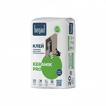 Клей цементный C1T Keramik PRO С1 усиленный, для керамогранита и кафеля 25кг /Bergauf /Бергауф (56)