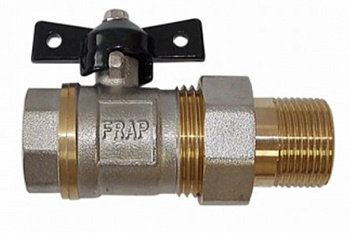 Кран шаровый (25) 1" ВН/НР со сгоном , бабочка, латунь /Frap FR214-1 #