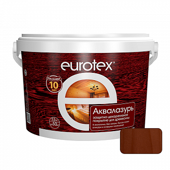Защитно-декоративное покрытие Палисандр  2,5кг Аквалазурь /EUROTEX (4)