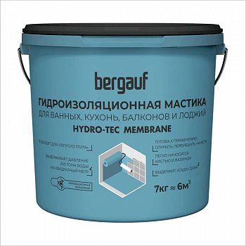 Смесь гидроизоляционная полимерная, эластичная, Hydro-TEC Membrane 7кг /Bergauf /Бергауф 69982 (18)