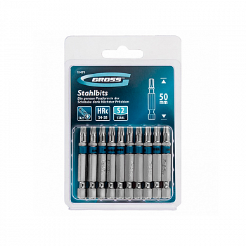 Бита 1/4" Torx 25- 50мм односторонняя, сталь S2 (Поштучно, 10шт в блистере) /GROSS 11471 (10)
