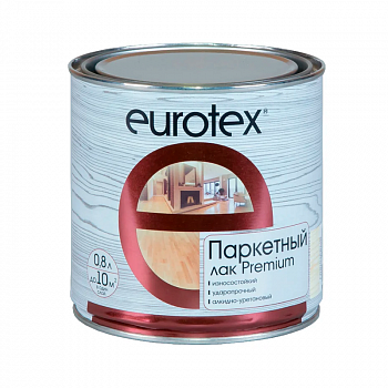 Лак паркетный полуматовый  0,8л EUROTEX-Premium (12)