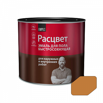 Эмаль для пола алкидно-уретановая золотистая 1,9кг быстросохнущая /Расцвет (6)