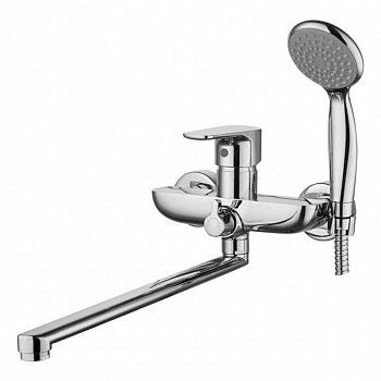Смеситель для ванны "Evo" одноручный с длинным изливом, хром /GROSS AQUA 7121297C-35L(F)