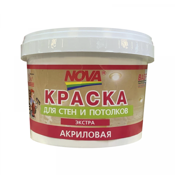 Краска в д с  1,3кг д стен Экстра  NOVA (12)