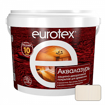 Защитно-декоративное покрытие БЕЛЫЙ  0,9кг Аквалазурь /EUROTEX (6)