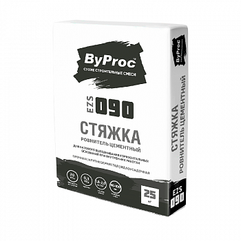Стяжка цементная 090-EZS  для пола, толщина слоя 40-100мм, 25кг /ByProc /БиПрок (48)