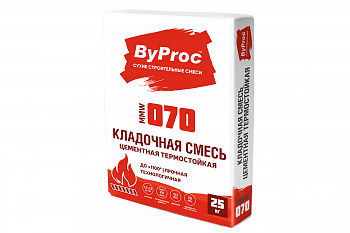 Кладочная смесь 070-MMW огнестойкая 25кг /ByProc /БиПрок (48)