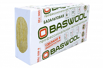 Утеплитель базальтовый  45кг/м3 BASWOOL Лайт 45 (100*1200*600мм) плита (1уп.=6шт=0,432 м3=4,32м2) (16)