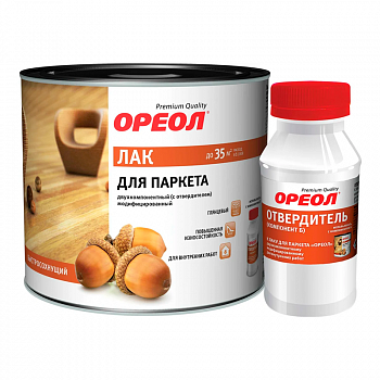 Лак паркетный 1,776кг двухкомпонентный /Ореол (6)