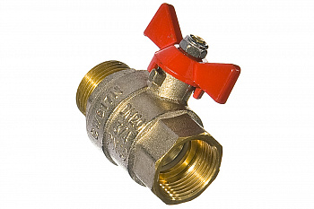 Кран шаровый (15) 1/2" ВН/НР бабочка, никель /Valtec VT.218.N.04 (1)