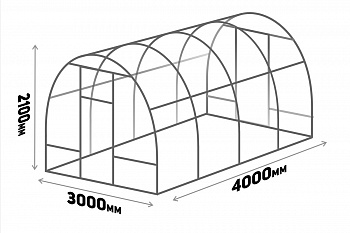 Каркас для теплицы с одной дверью 3*4*2,1м оцинкованный /Новая-Цинк