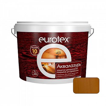 Защитно-декоративное покрытие Дуб  9кг Аквалазурь /EUROTEX (1)