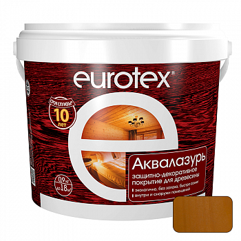 Защитно-декоративное покрытие Дуб  0,9кг Аквалазурь /EUROTEX (6)