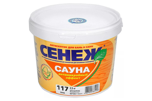 Состав защитный СЕНЕЖ-САУНА 2,5кг  2 .